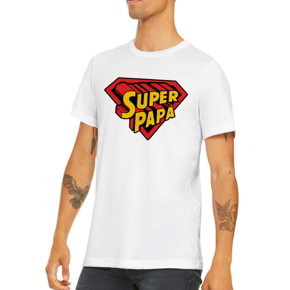 Zitat T-Shirt - Für Papa - Super Papa Artwork - Premium Unisex T-Shirt 