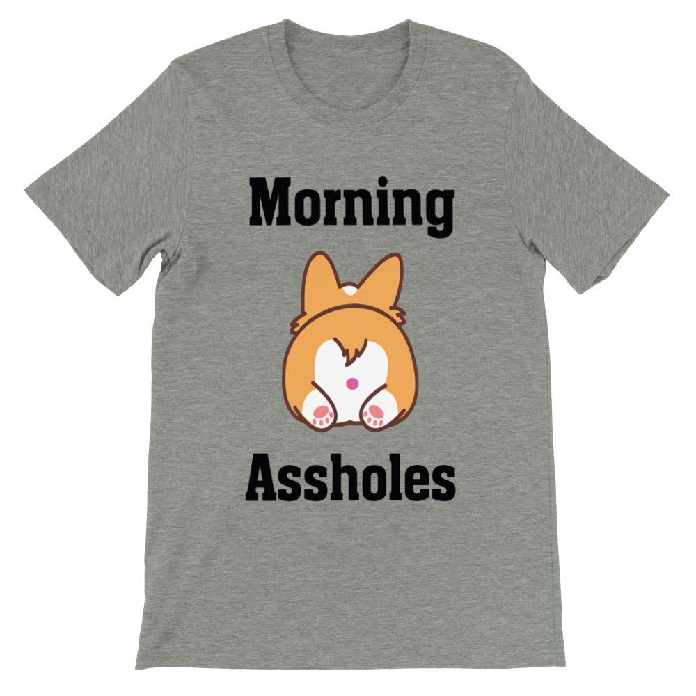 Citat T-shirt - Sjove Citater - Morning Assholes Premium Unisex T-shirt