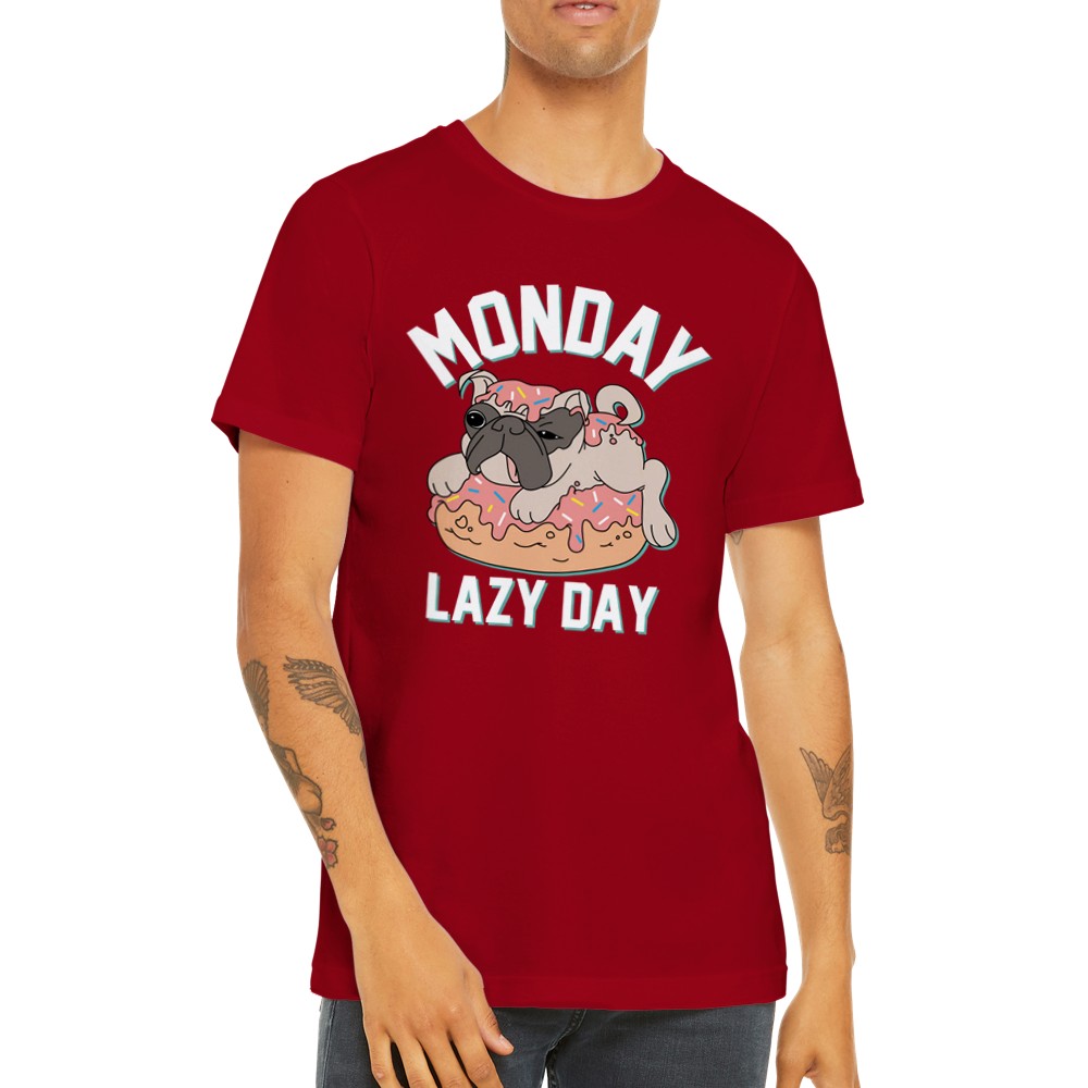 Lustige T-Shirts - Hund - Lazy Day Montag - Premium Unisex T-Shirt 