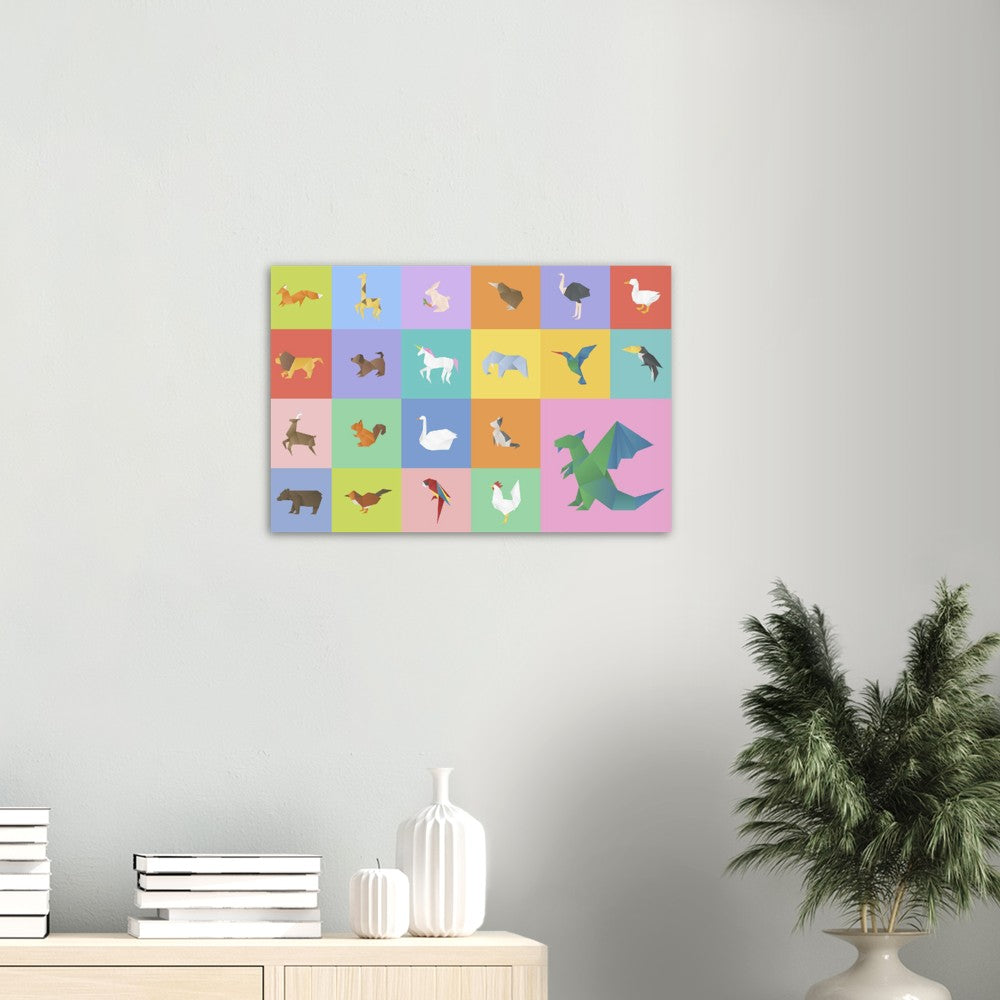 Poster - Colorful Geometric Animal Motif Children's Poster - Matte Paper