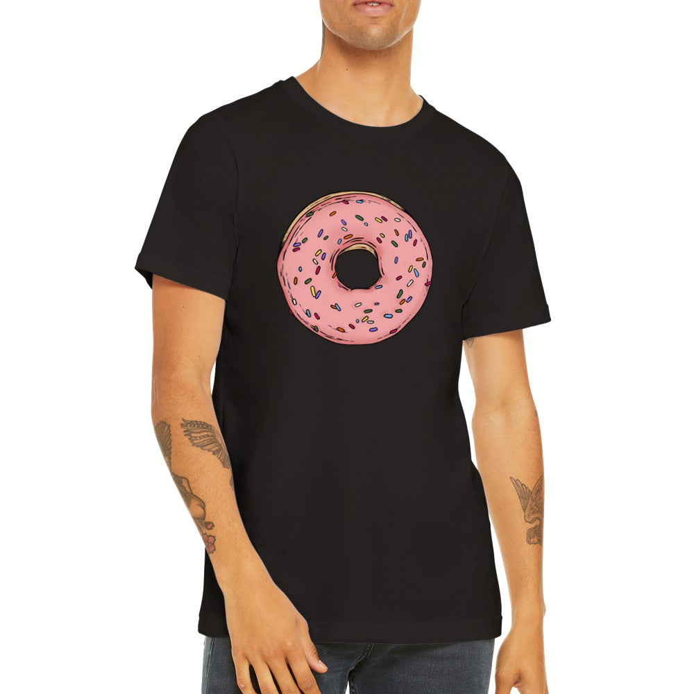 Sjov T-shirt - Donut Cartoon Design Premium Unisex T-shirt