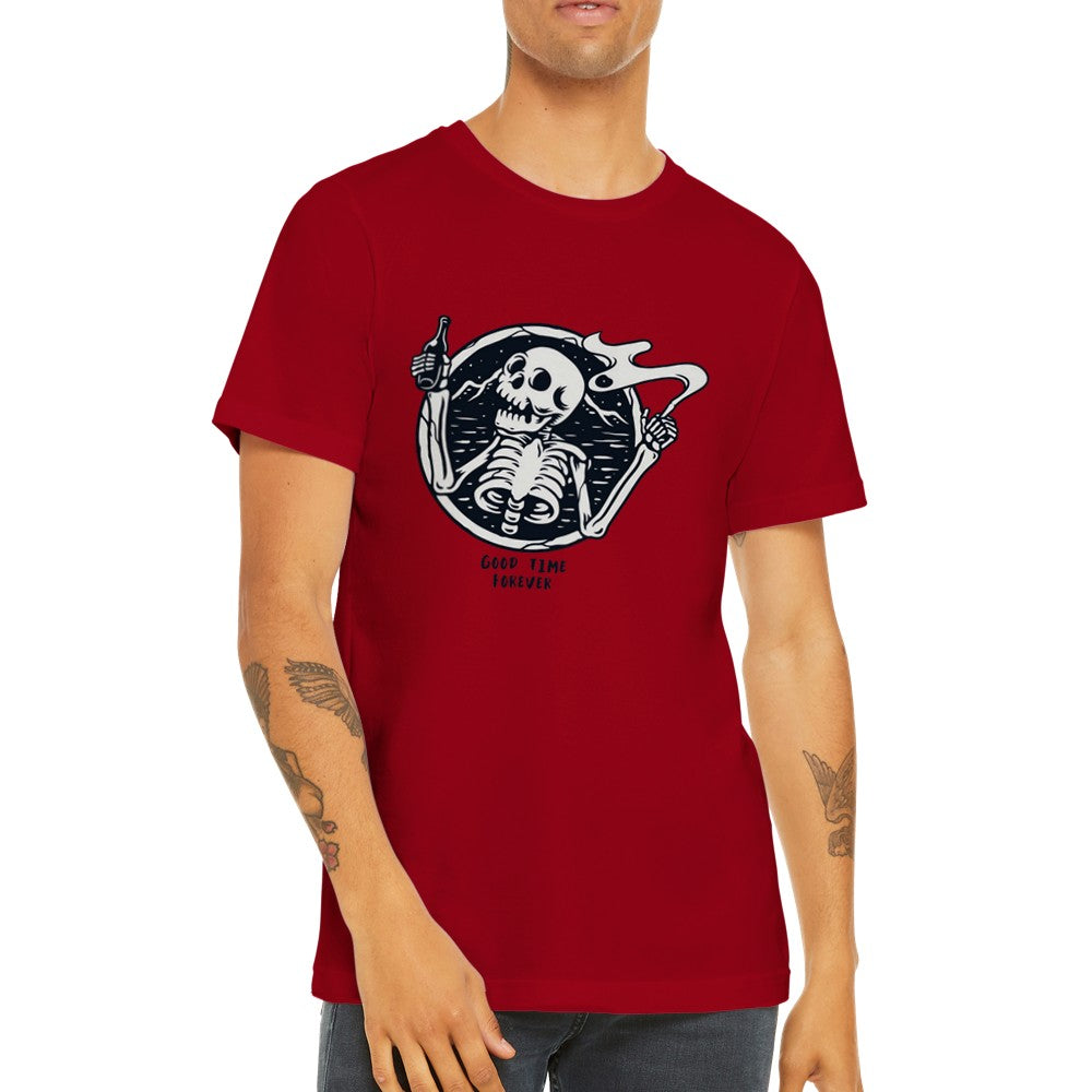 Fun T-Shirts - Good Vibes Forever Skelleton Artwork - Premium Unisex T-shirt