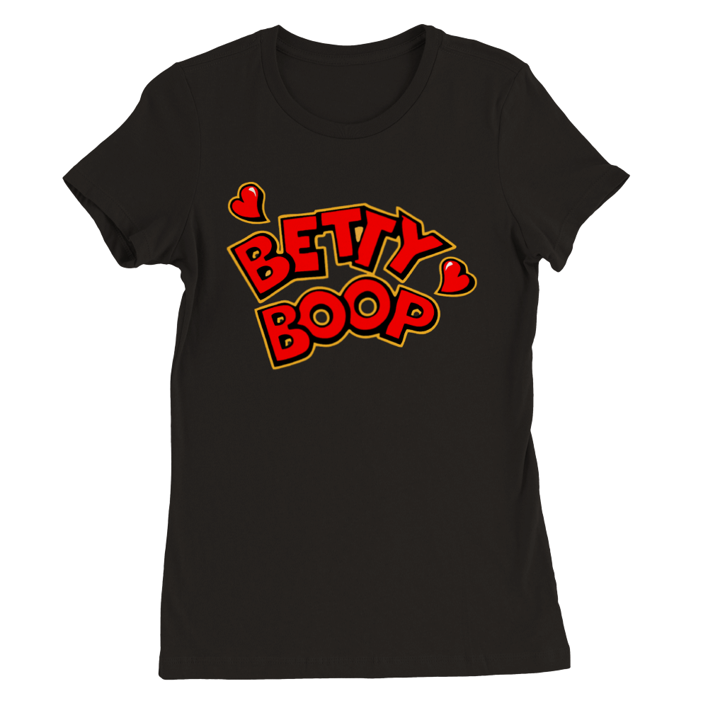 T-shirt - Betty Boop Hearts Artwork - Premium Kvinde Crewneck T-shirt