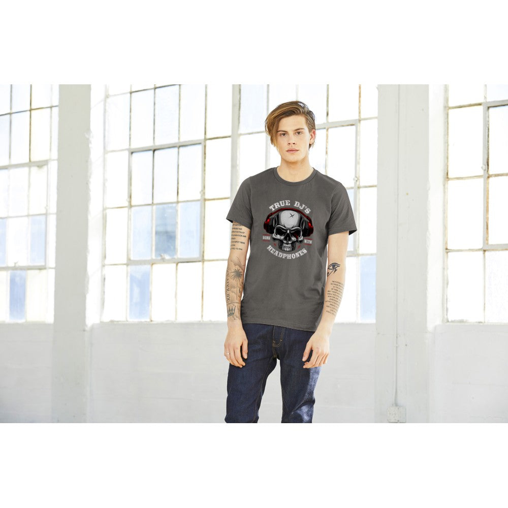 Musik T-Shirts - Musik - True DJs Kopfhörer - Premium Unisex T-Shirt 