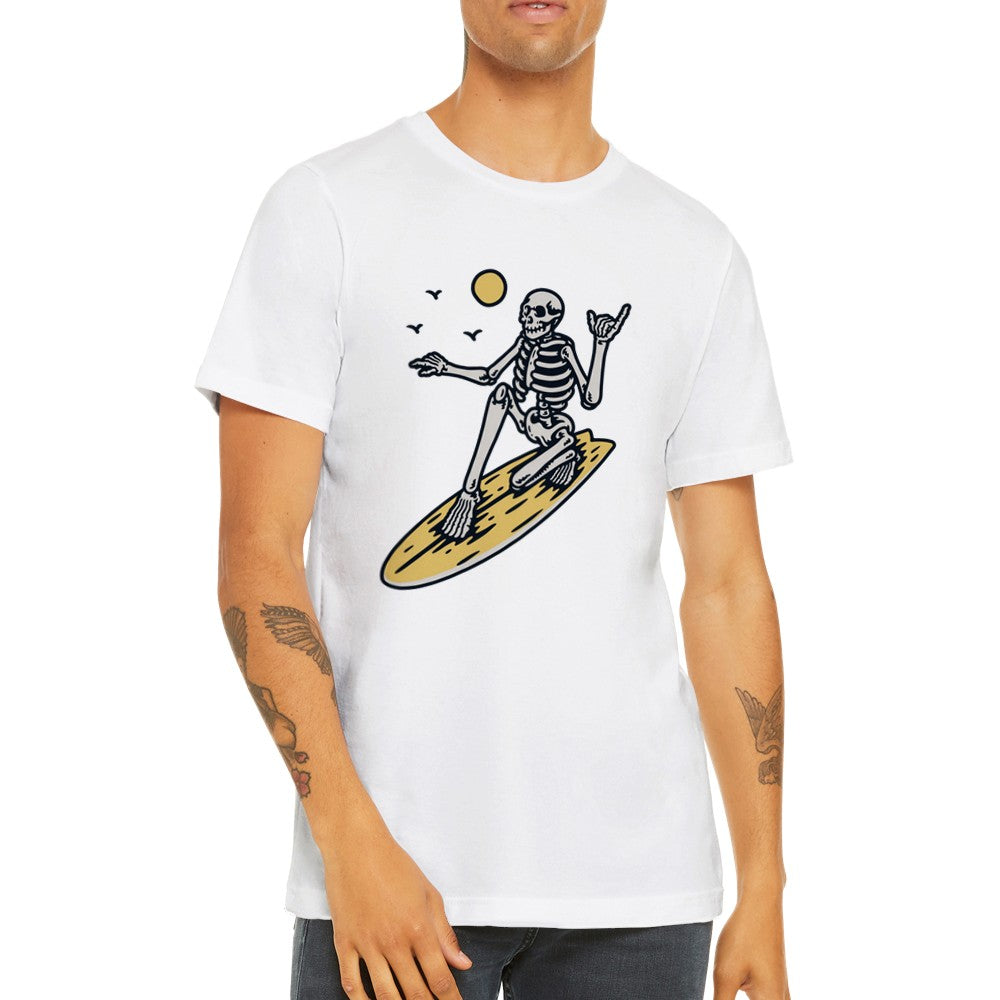 Lustige T-Shirts - The Skull Surfer - Premium Unisex T-Shirt 