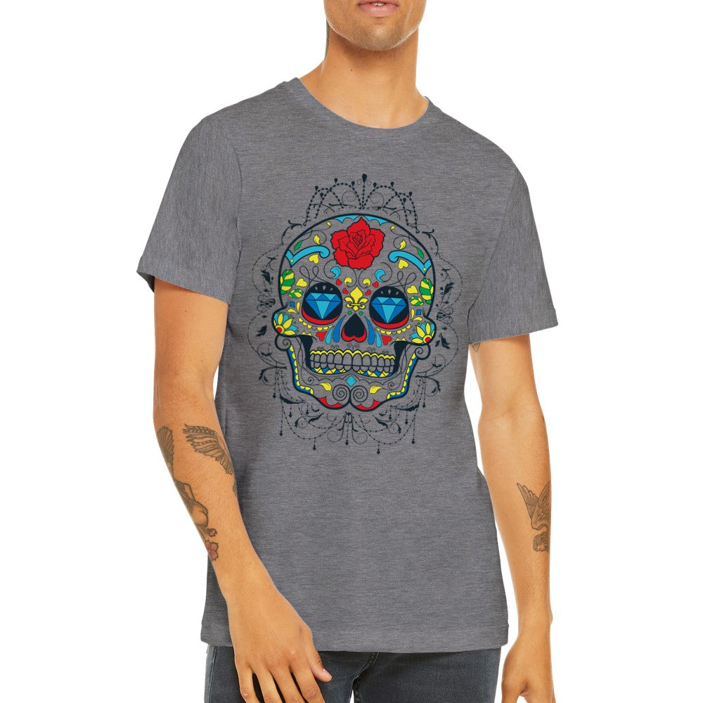 Artwork T-Shirts - The Skull Diamond Flower - Premium Unisex T-shirt