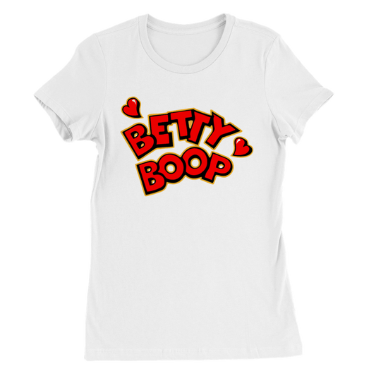 T-shirt - Betty Boop Hearts Artwork - Premium Kvinde Crewneck T-shirt