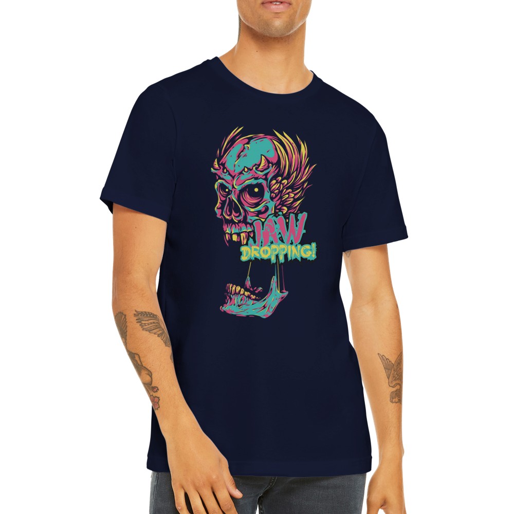 Artwork T-shirts - Skull Jaw Dropping Pop Retro - Premium Unisex T-shirt