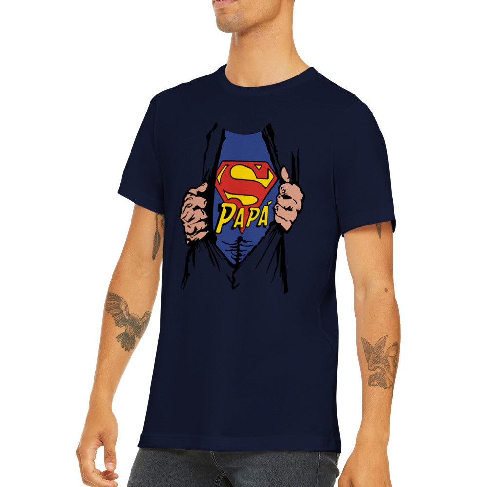 Citat T-shirt - Til Far Artwork - Super Papa - Premium Unisex T-shirt