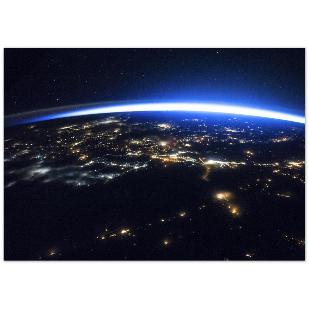 Poster - Night view of illuminated cities in the Northern Hemisphere - Original from NASA