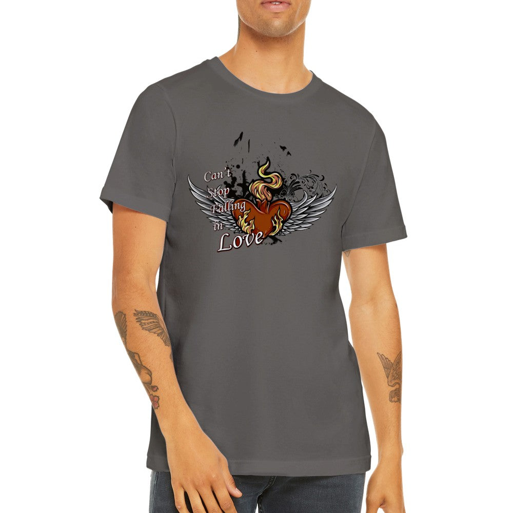 Artwork T-shirts - Cant Stop Falling In Love Fire Heart - Premium Unisex T-shirt