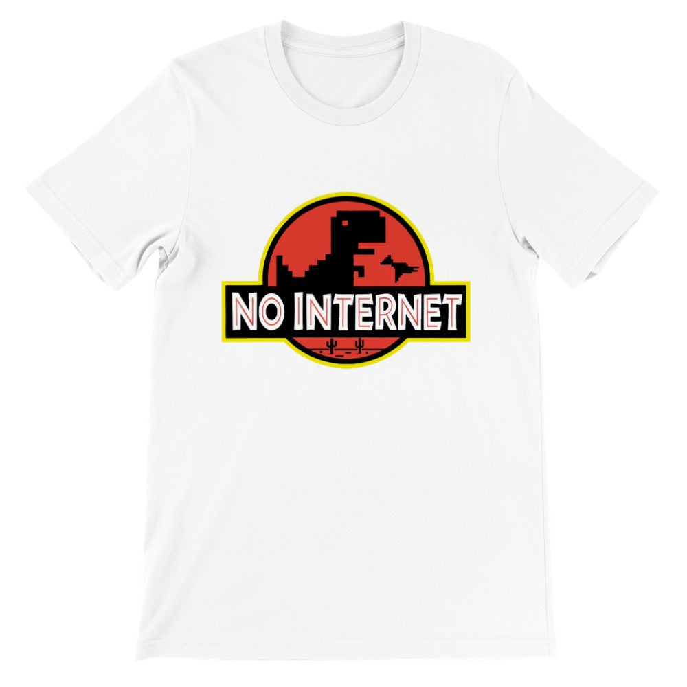 Citat T-shirt - Sjove Designs - Jurassic No Internet Premium Unisex T-shirt