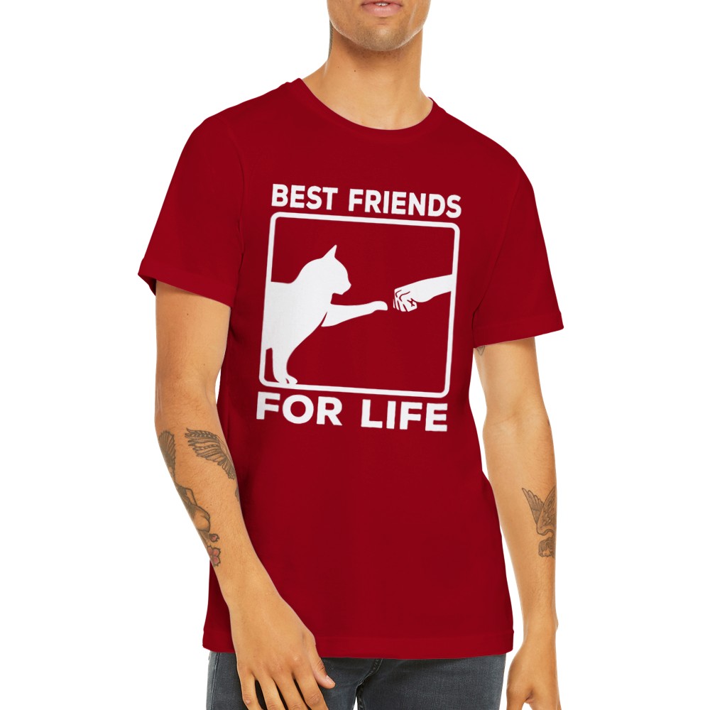 Lustige T-Shirts - Katze beste Freunde fürs Leben - Premium Unisex T-Shirt 