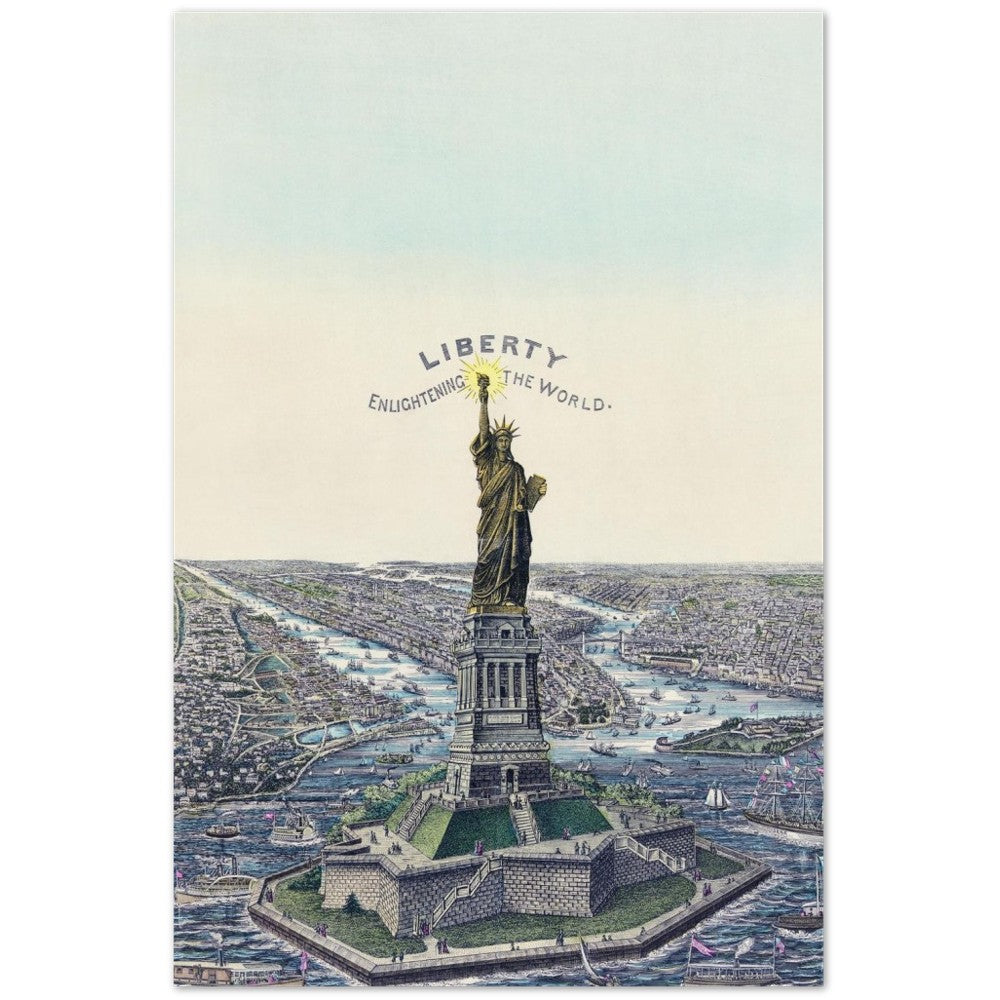 Plakat The Great Bartholdi Statue, Liberty Enlightening the World Klassisk Mat Papir