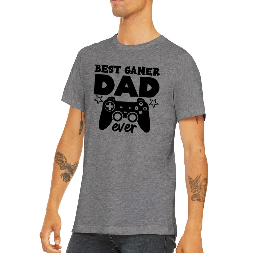 Zitat T-Shirt - Papa Zitate - Best Gamer Dad Premium Unisex T-Shirt