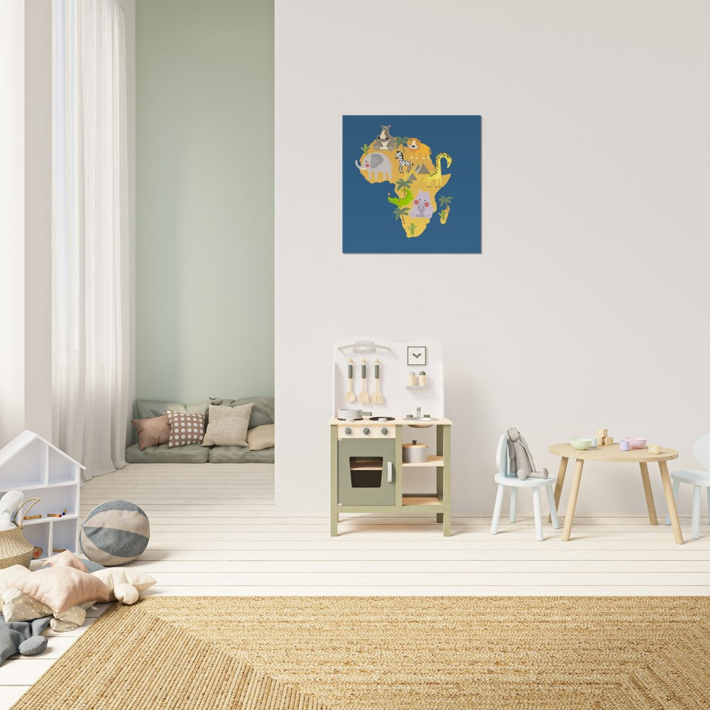 Kinderposter – Illustration von Wildlife Habitats Africa – Premium-Plakatpapier matt