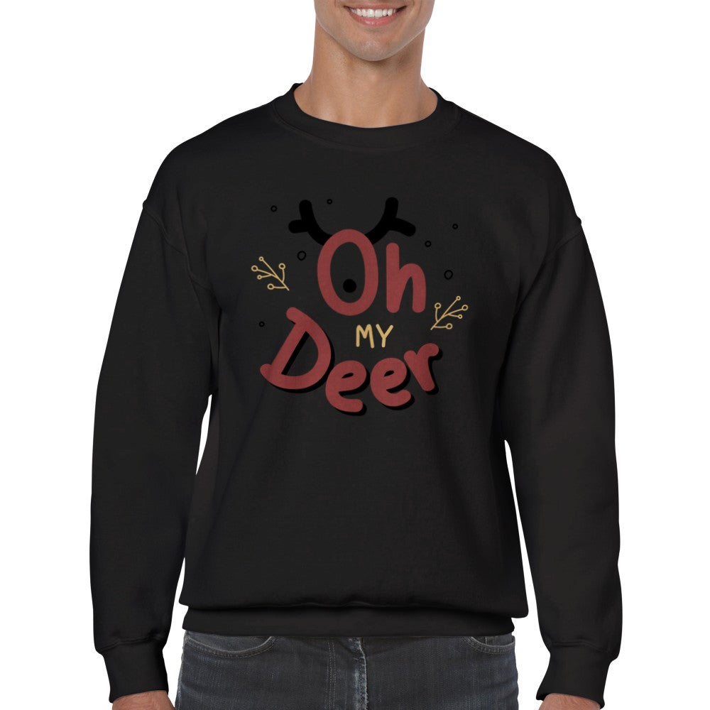 Sweatshirt - Jule Sweatshirt Oh My Deer - Klassisk Unisex Crewneck Sweatshirt