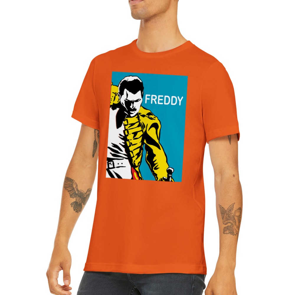 Musik-T-Shirt - Queen Artwork - Freddy Retro Art Premium Unisex T-Shirt 