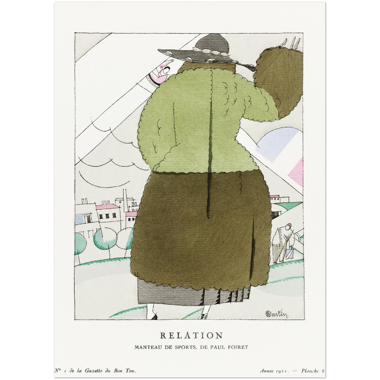 Poster - Relation, Manteau de sports, de Paul Poiret (1921) - Charles Martin - Premium Matte Poster