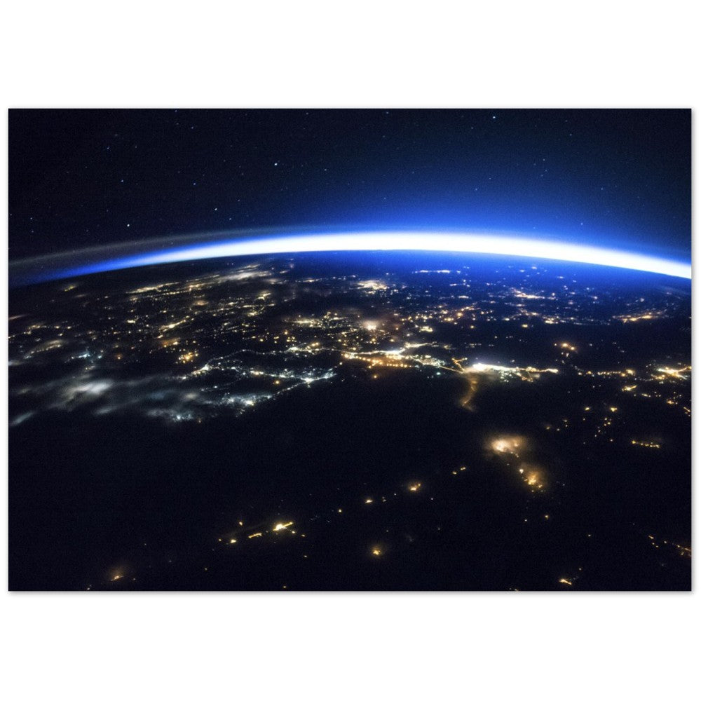 Poster - Night view of illuminated cities in the Northern Hemisphere - Original from NASA