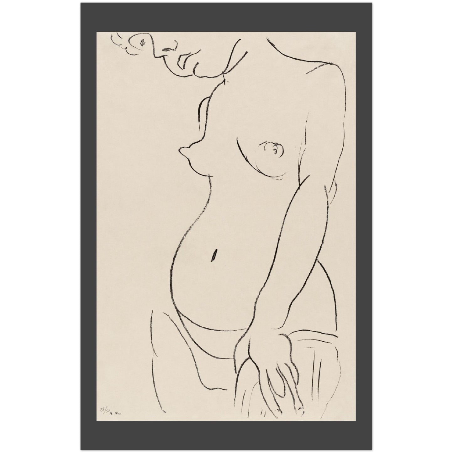 Plakat - Henri Matisse - Trekvart Nøgen Kvinde (1913) Premium Mat Plakat Papir