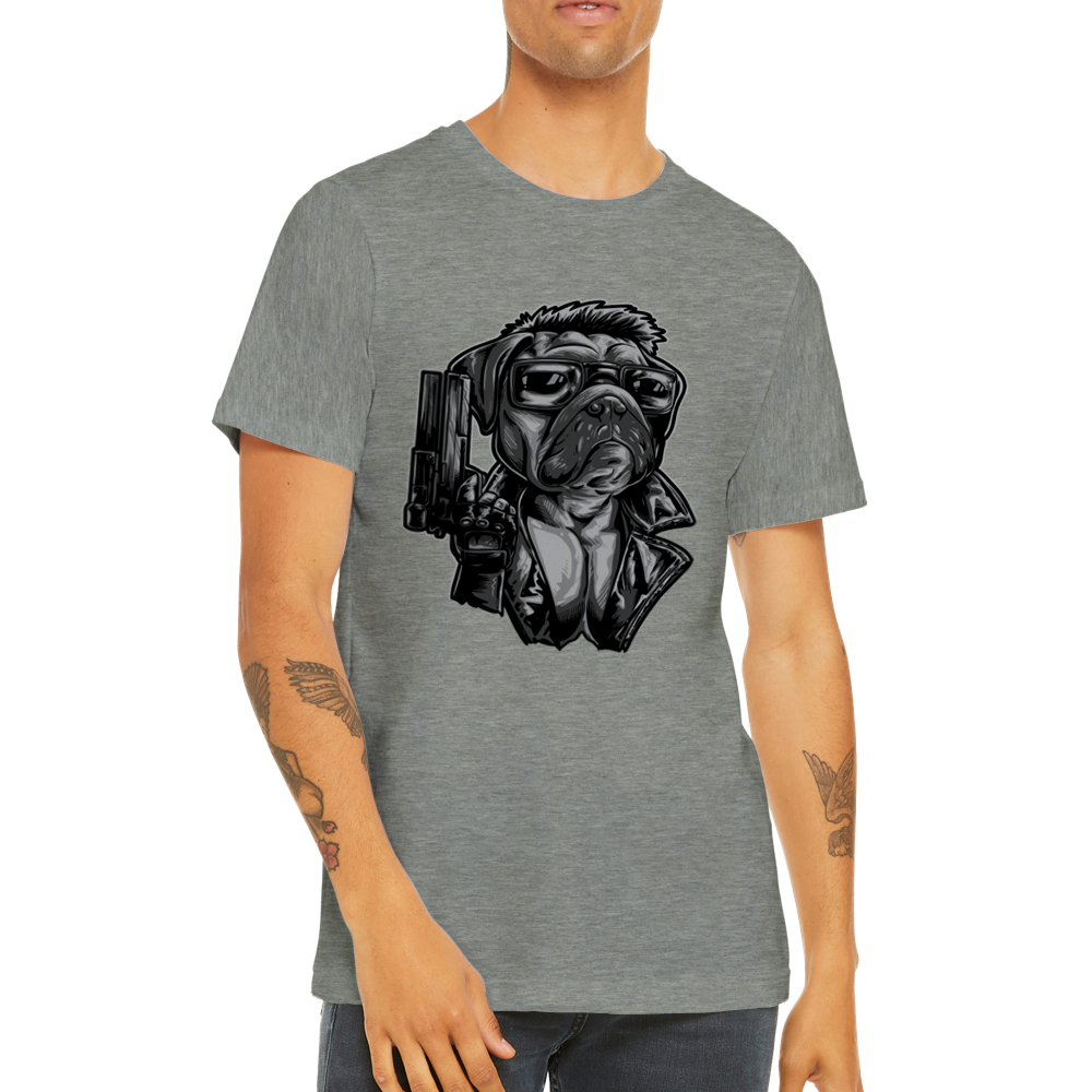 Lustige T-Shirts - Französische Bulldogge Frencinator Premium Unisex T-Shirt 