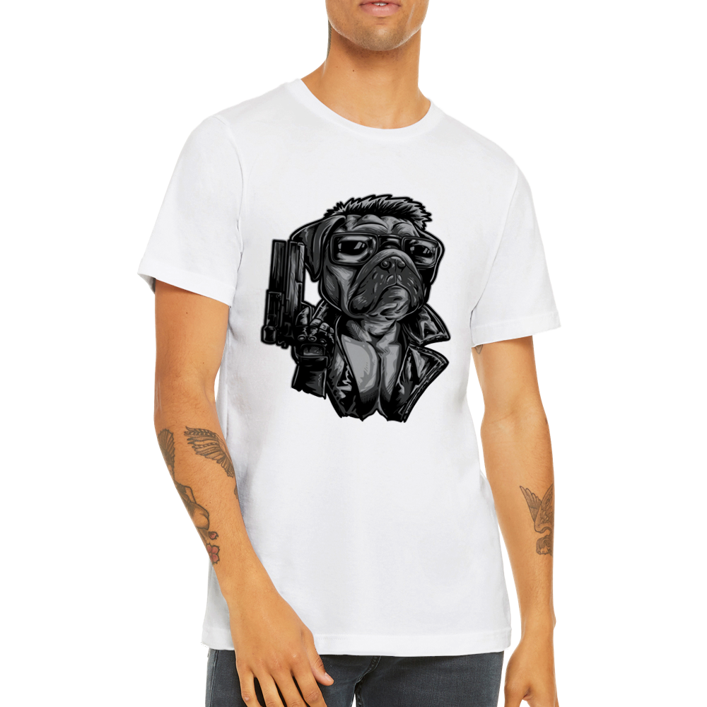 Lustige T-Shirts - Französische Bulldogge Frencinator Premium Unisex T-Shirt 