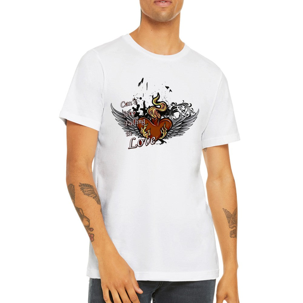 Artwork T-shirts - Cant Stop Falling In Love Fire Heart - Premium Unisex T-shirt