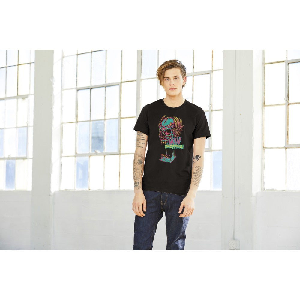 Artwork T-shirts - Skull Jaw Dropping Pop Retro - Premium Unisex T-shirt