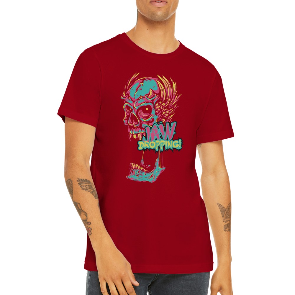 Artwork T-shirts - Skull Jaw Dropping Pop Retro - Premium Unisex T-shirt