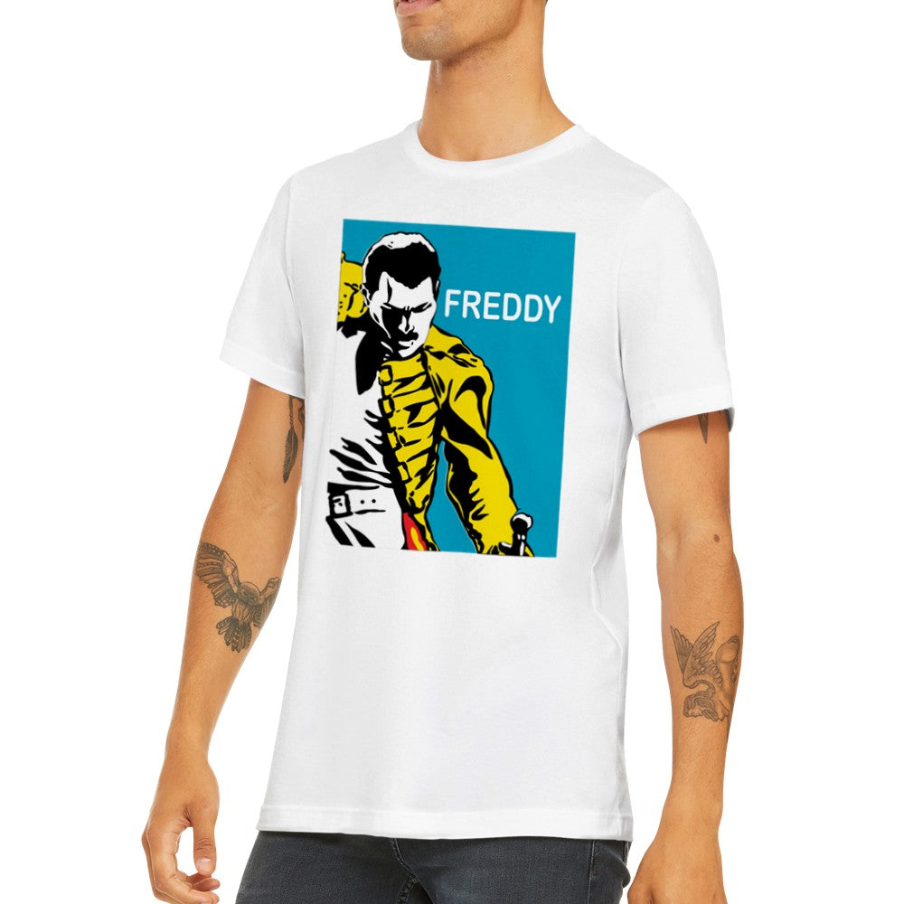 Musik T-shirt - Queen Artwork - Freddy Retro Art Premium Unisex T-shirt