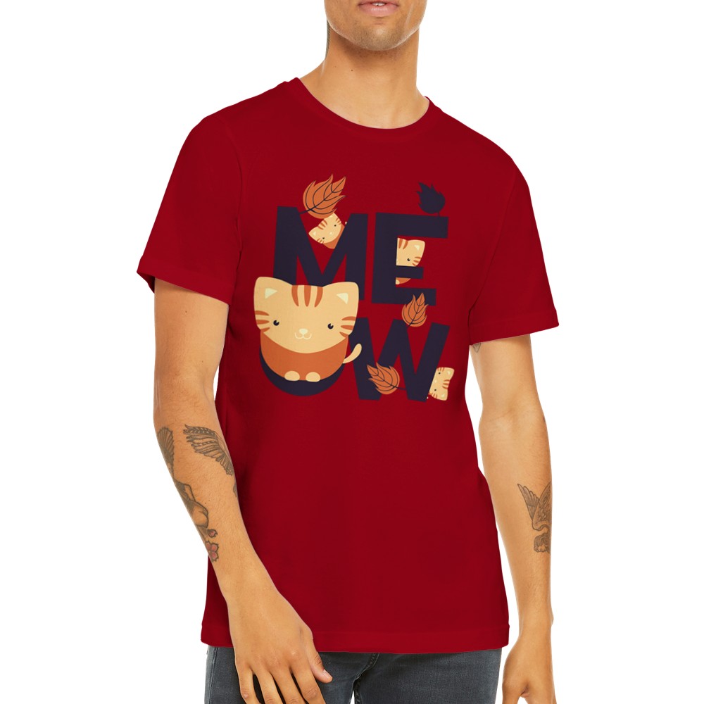 Sjove T-shirts - Kat Artwork MEOW - Premium Unisex T-shirt