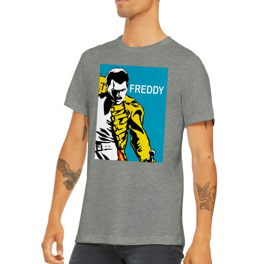 Musik-T-Shirt - Queen Artwork - Freddy Retro Art Premium Unisex T-Shirt 