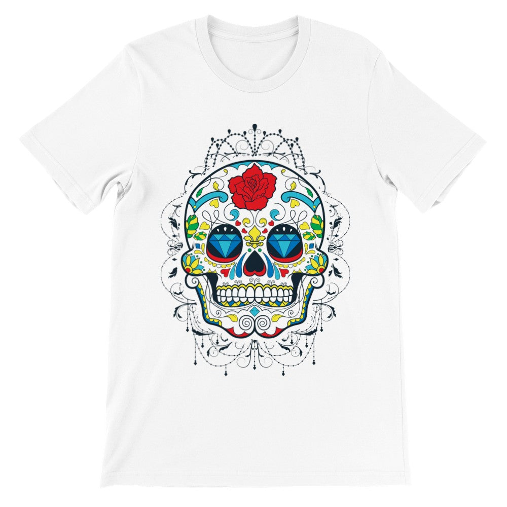 Artwork T-Shirts - The Skull Diamond Flower - Premium-Unisex-T-Shirt 