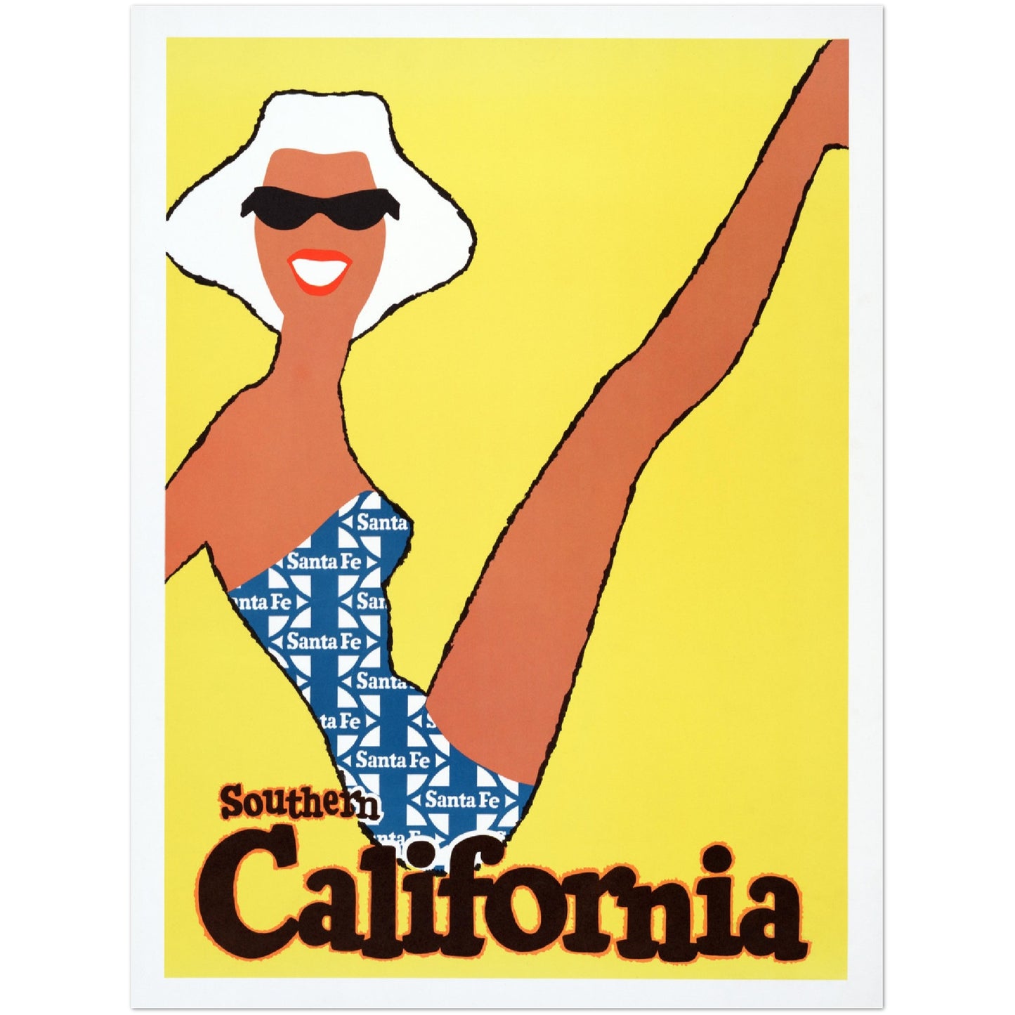 Plakat - Southern California Pige i Santa Fe i Badedragt (1963) Premium Mat Plakat Papir