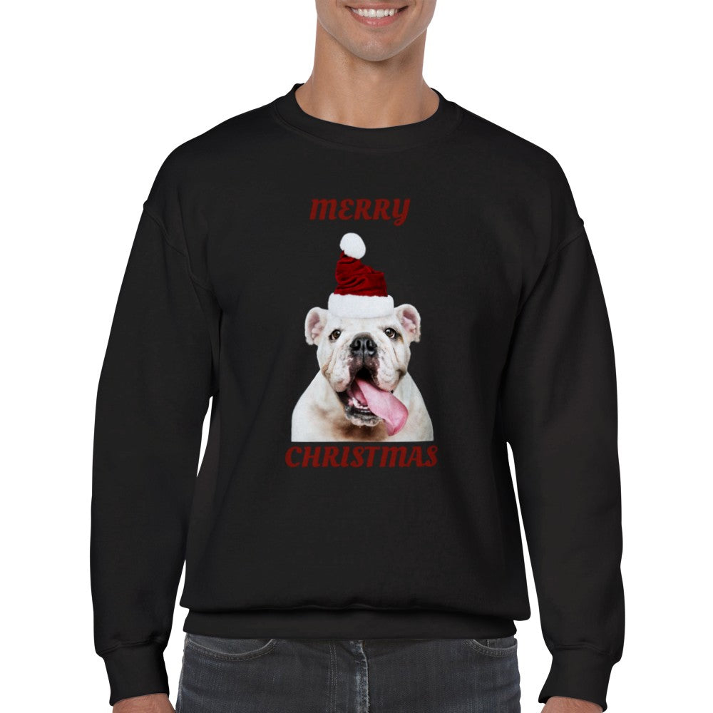 Sweatshirt - Frohe Weihnachten Happy Bulldog - Klassisches Unisex-Sweatshirt mit Rundhalsausschnitt