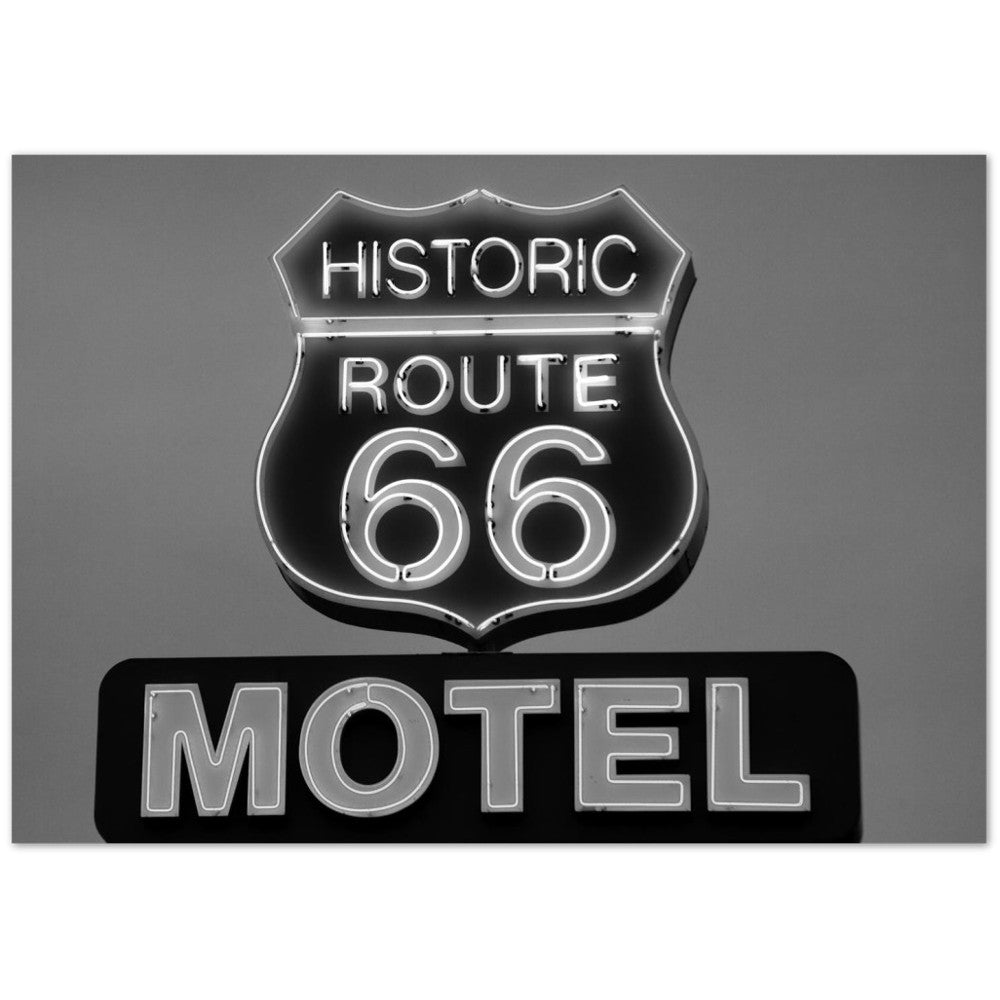 Poster Historisches Route 66 Motel Schild, Kingman, Arizona. von Carol M. Highsmith