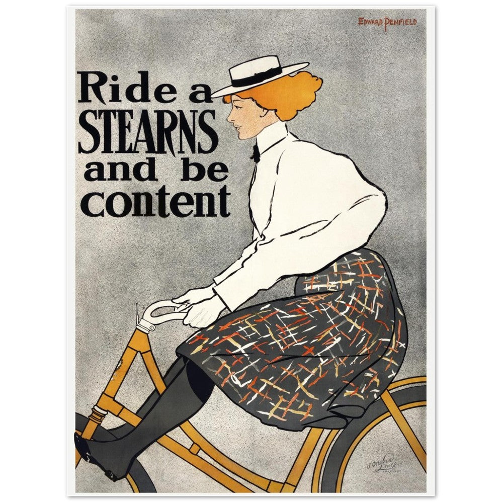 Plakat Ride a Stearns and be content (1896) af Edward Penfield