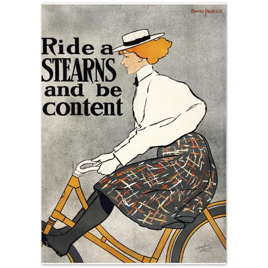 Poster Ride a Stearns and be content (1896) by Edward Penfield