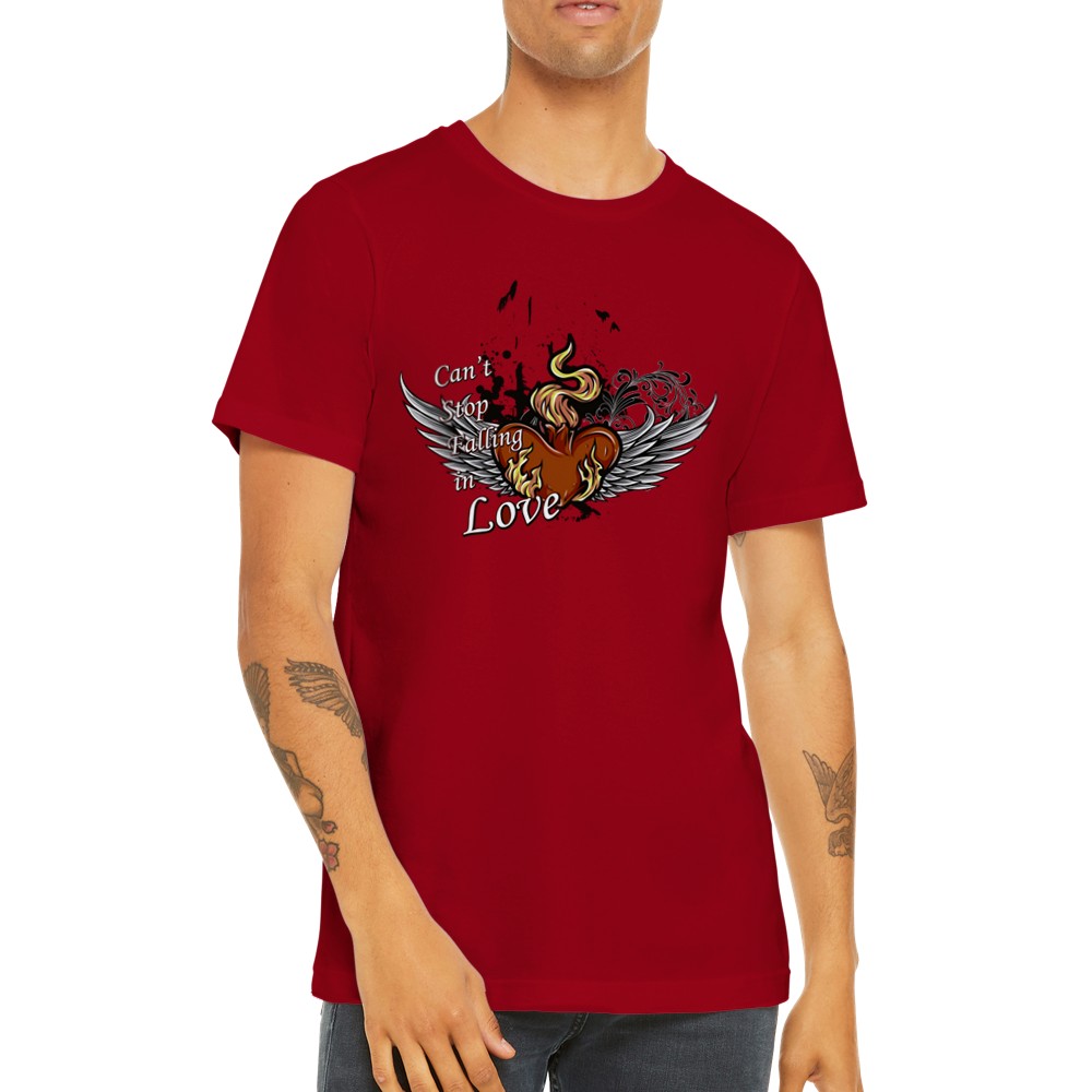 Artwork T-shirts - Cant Stop Falling In Love Fire Heart - Premium Unisex T-shirt