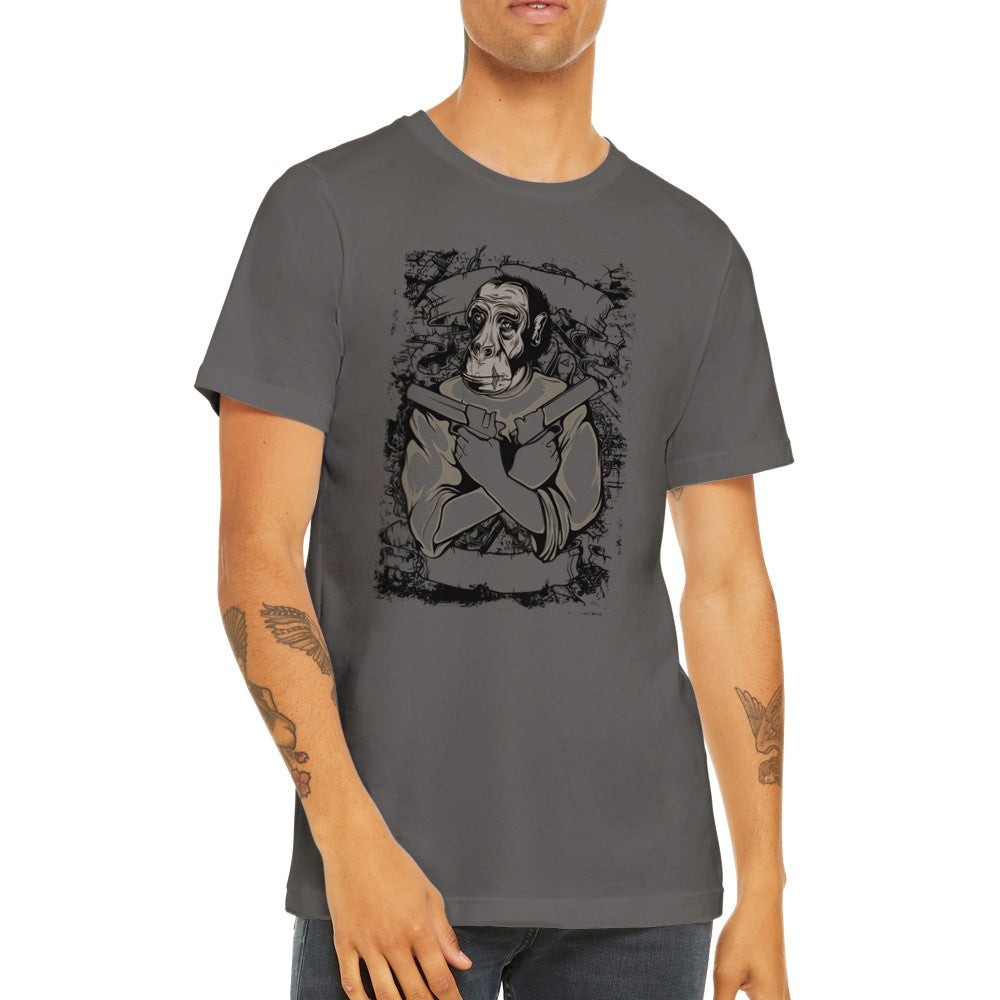 Grafik-T-Shirts - Der Schimpansen-Gangster - Premium-Unisex-T-Shirt 