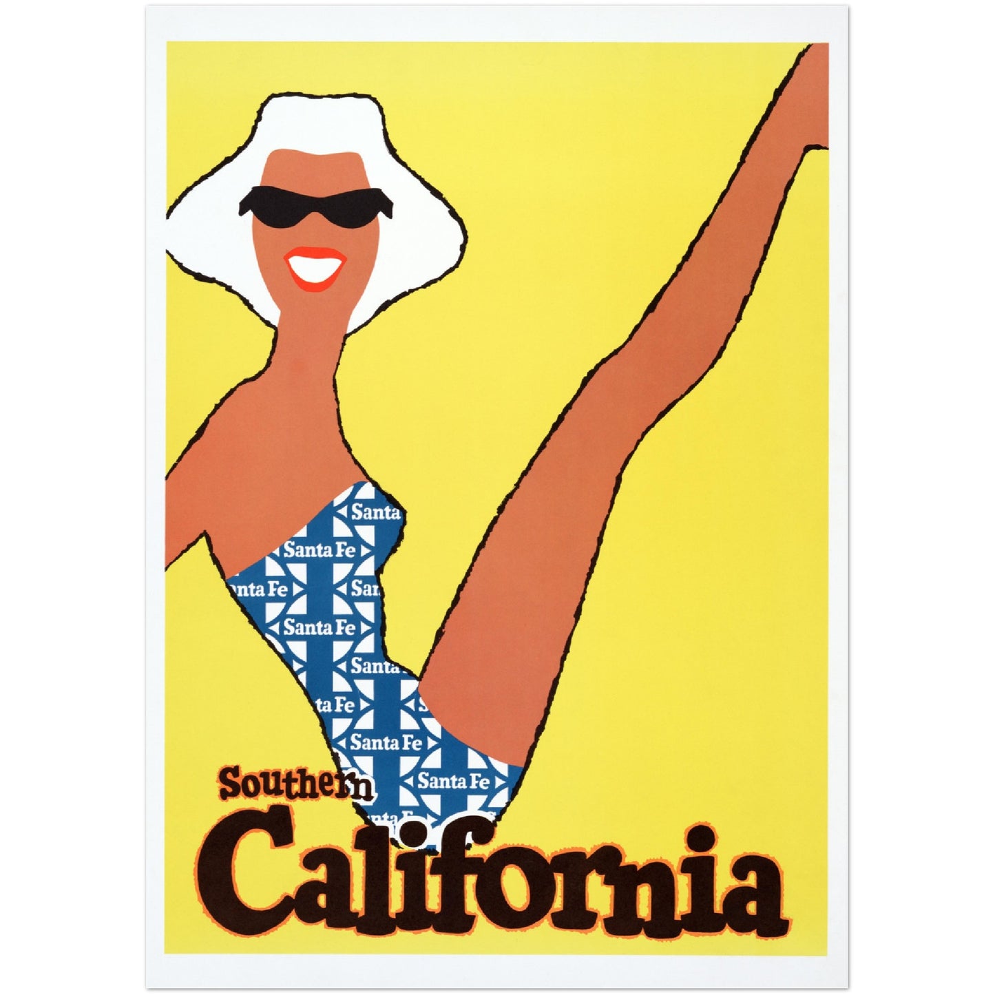 Plakat - Southern California Pige i Santa Fe i Badedragt (1963) Premium Mat Plakat Papir