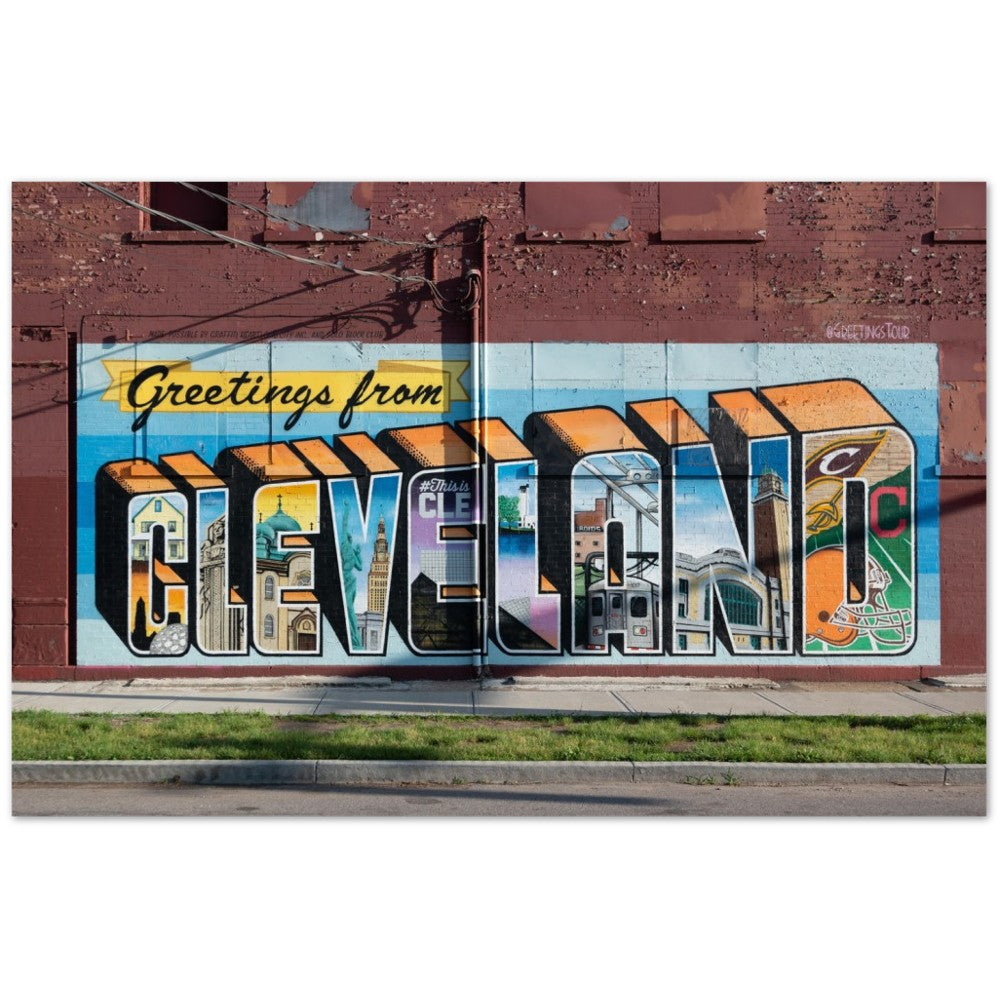 Poster – Street Art – Cleveland Greetings Wandbild – klassisches mattes Posterpapier