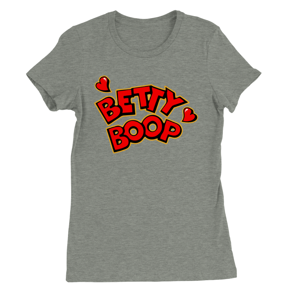 T-shirt - Betty Boop Hearts Artwork - Premium Kvinde Crewneck T-shirt