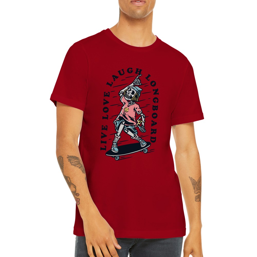 Lustige T-Shirts - Skater Live Love Laugh Artwork - Premium Unisex T-Shirt 