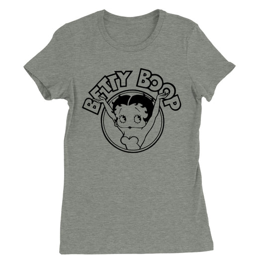 T-Shirt – Betty Boop Black Classic Artwork – Premium-Damen-T-Shirt mit Rundhalsausschnitt 