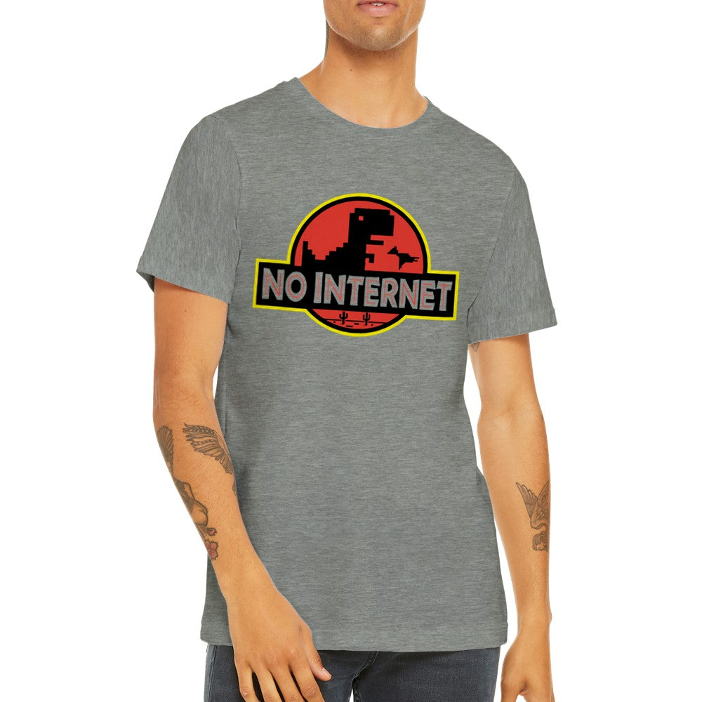 Citat T-shirt - Sjove Designs - Jurassic No Internet Premium Unisex T-shirt