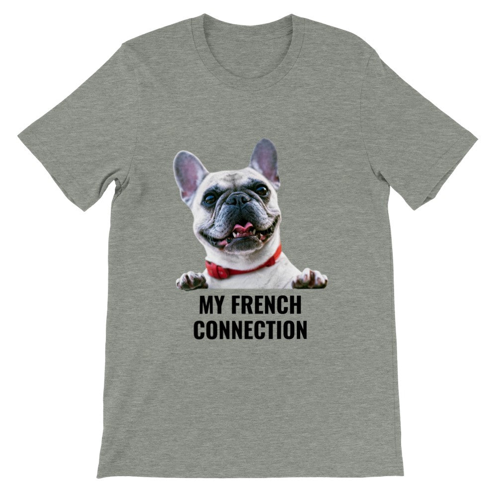 Lustige Grafik-T-Shirts - mein Unisex-T-Shirt der französischen Verbindung (Bulldogge). 