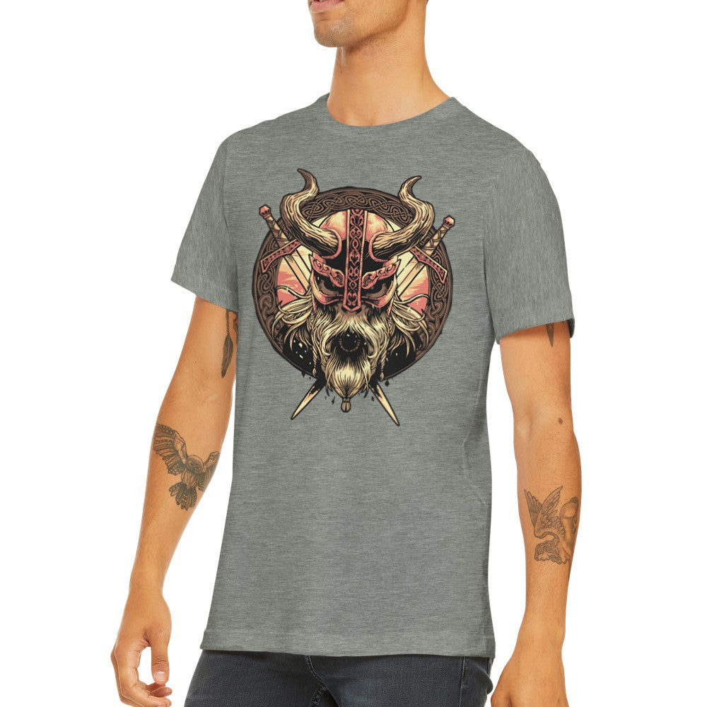 Zitat-T-Shirts - Vikings Shield Artwork Premium Unisex T-Shirt