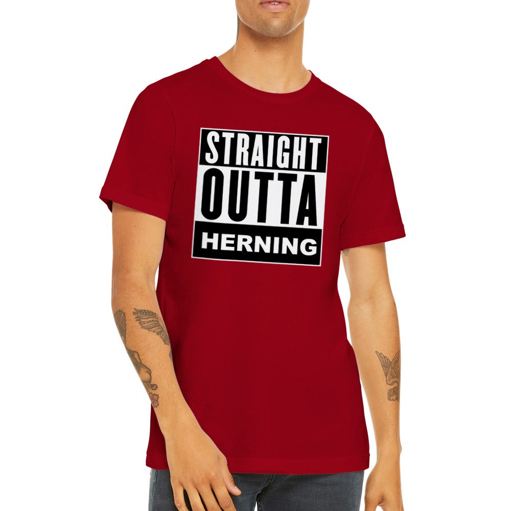 Sjove By T-shirt - Straight Outta Herning - Premium Unisex T-shirt